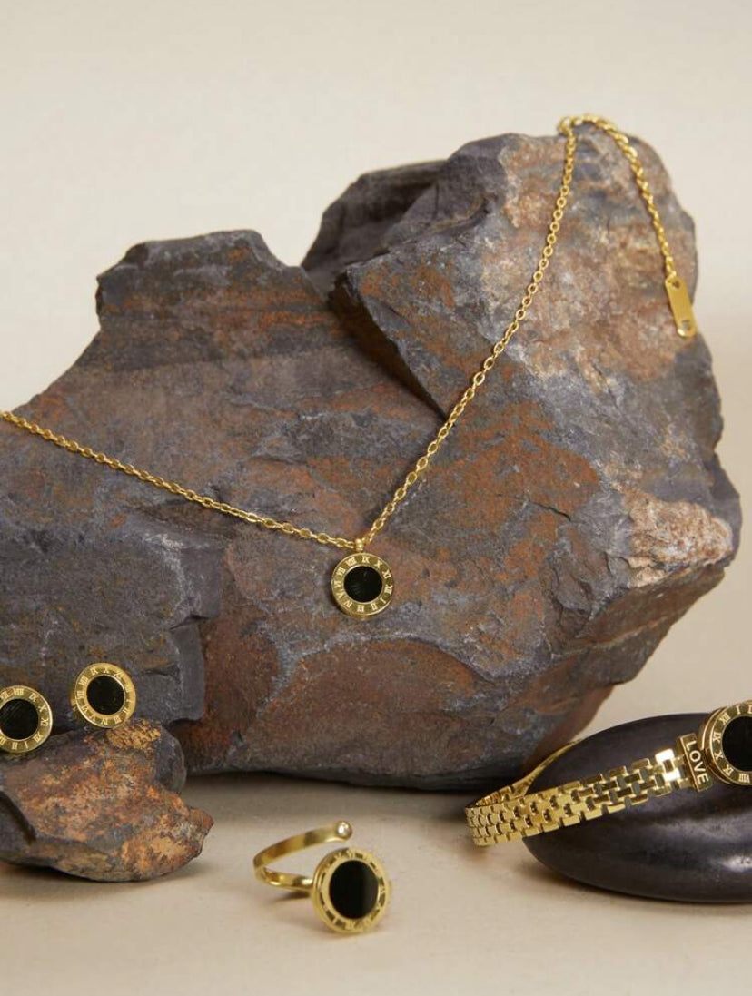 Black Stone Jewelry Set