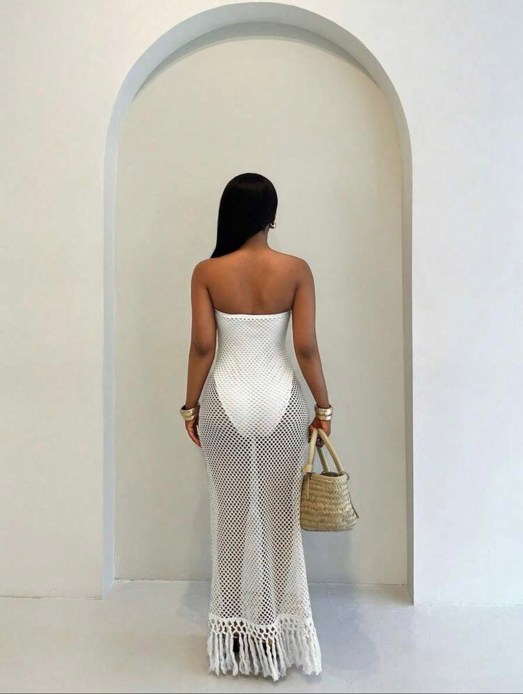 Mesh Strapless Dress