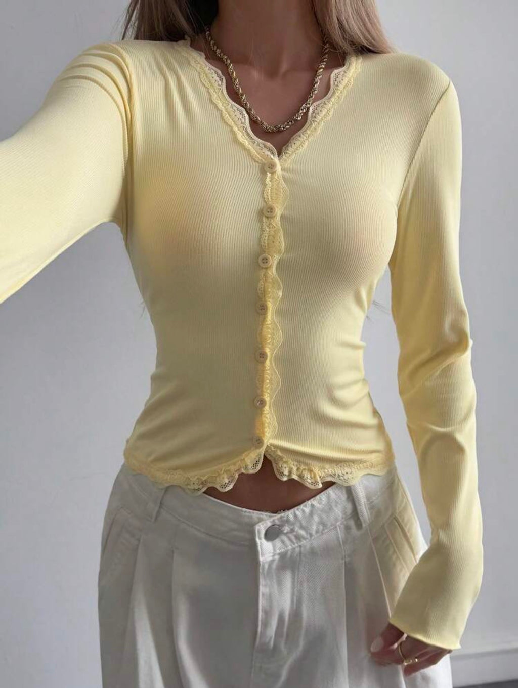 Yellow Cardigan Top