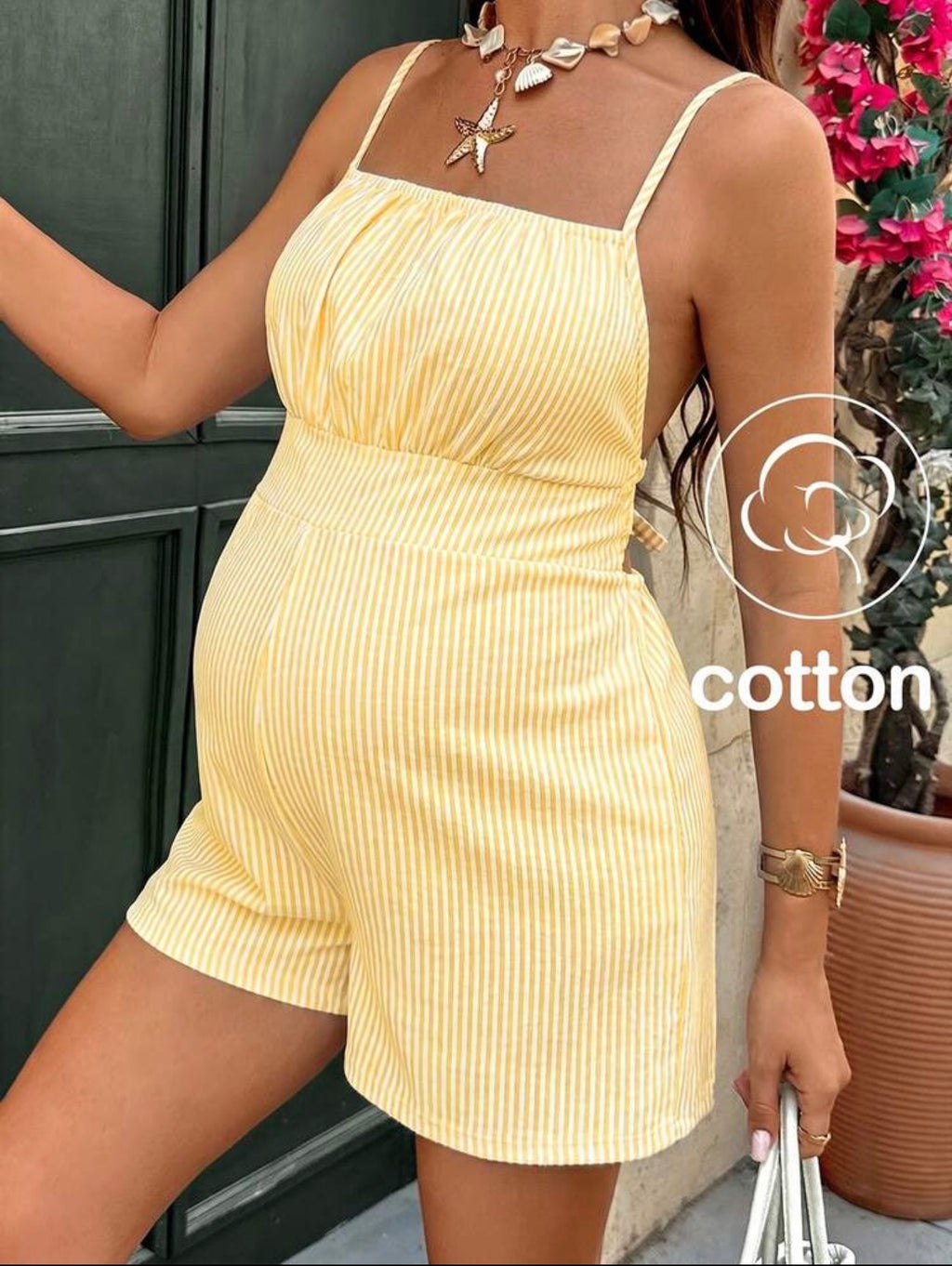 Maternity Striped Jumpsuit
