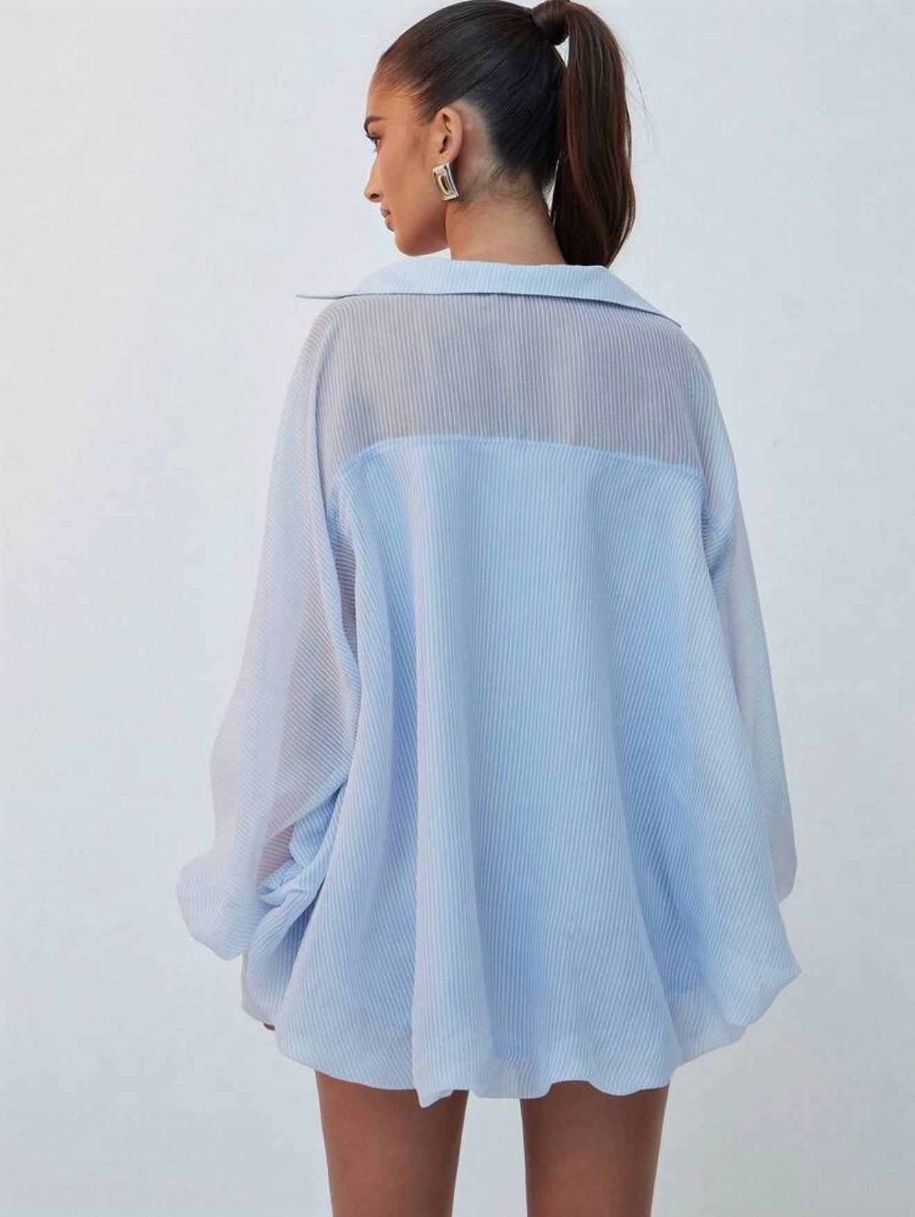 Balloon Sleeve Crop Shirt
