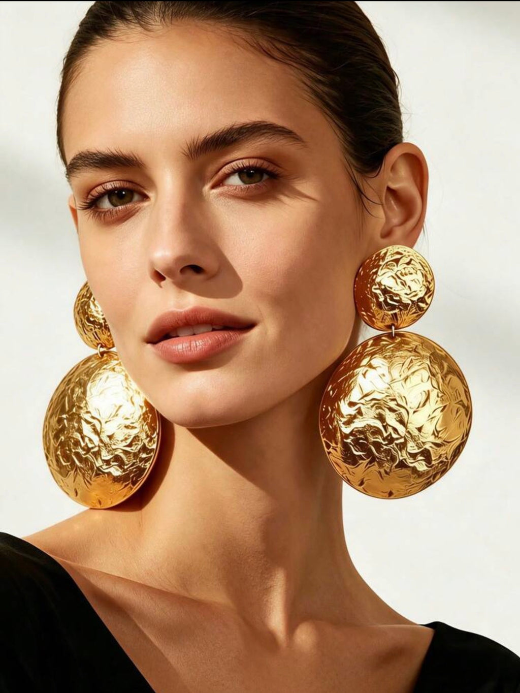 Round Disc Dangle Earrings