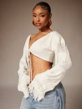 Fringe Bell Sleeve Top