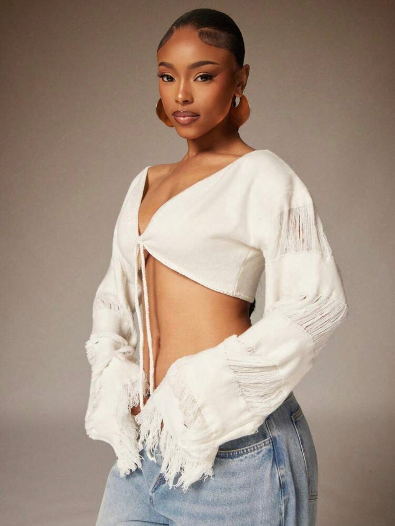 Fringe Bell Sleeve Top
