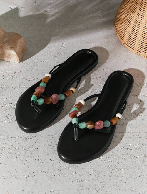 Beaded Thong Slide