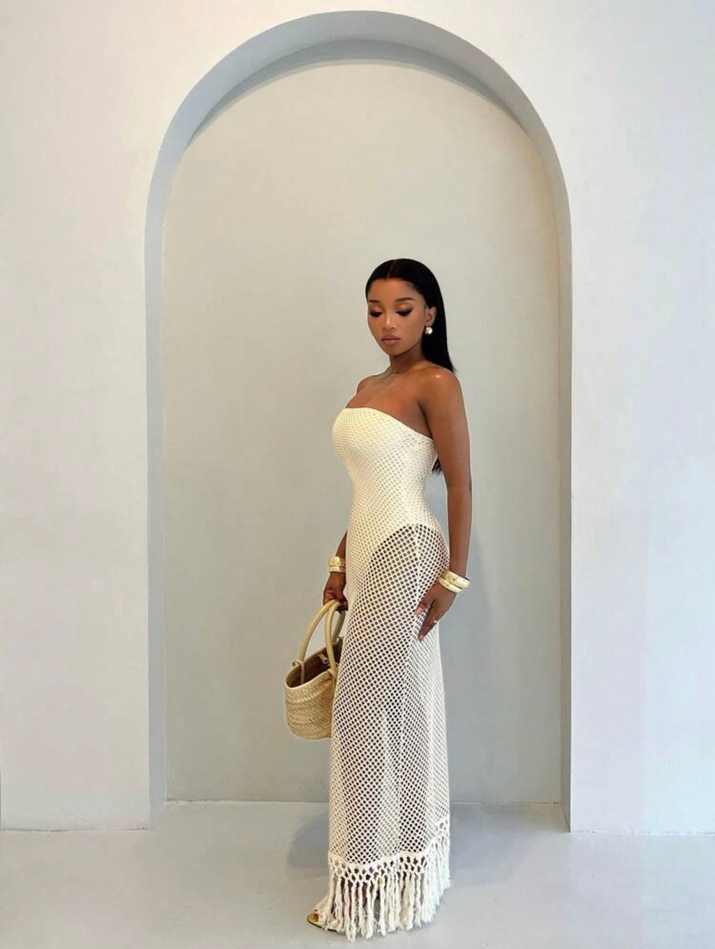 Mesh Strapless Dress