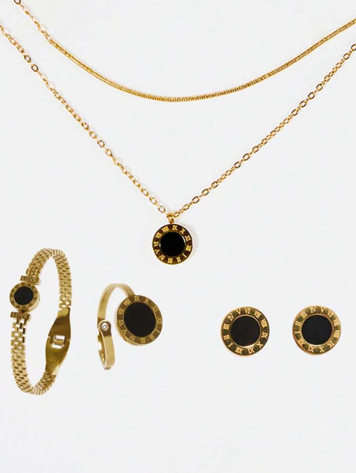 Black Stone Jewelry Set