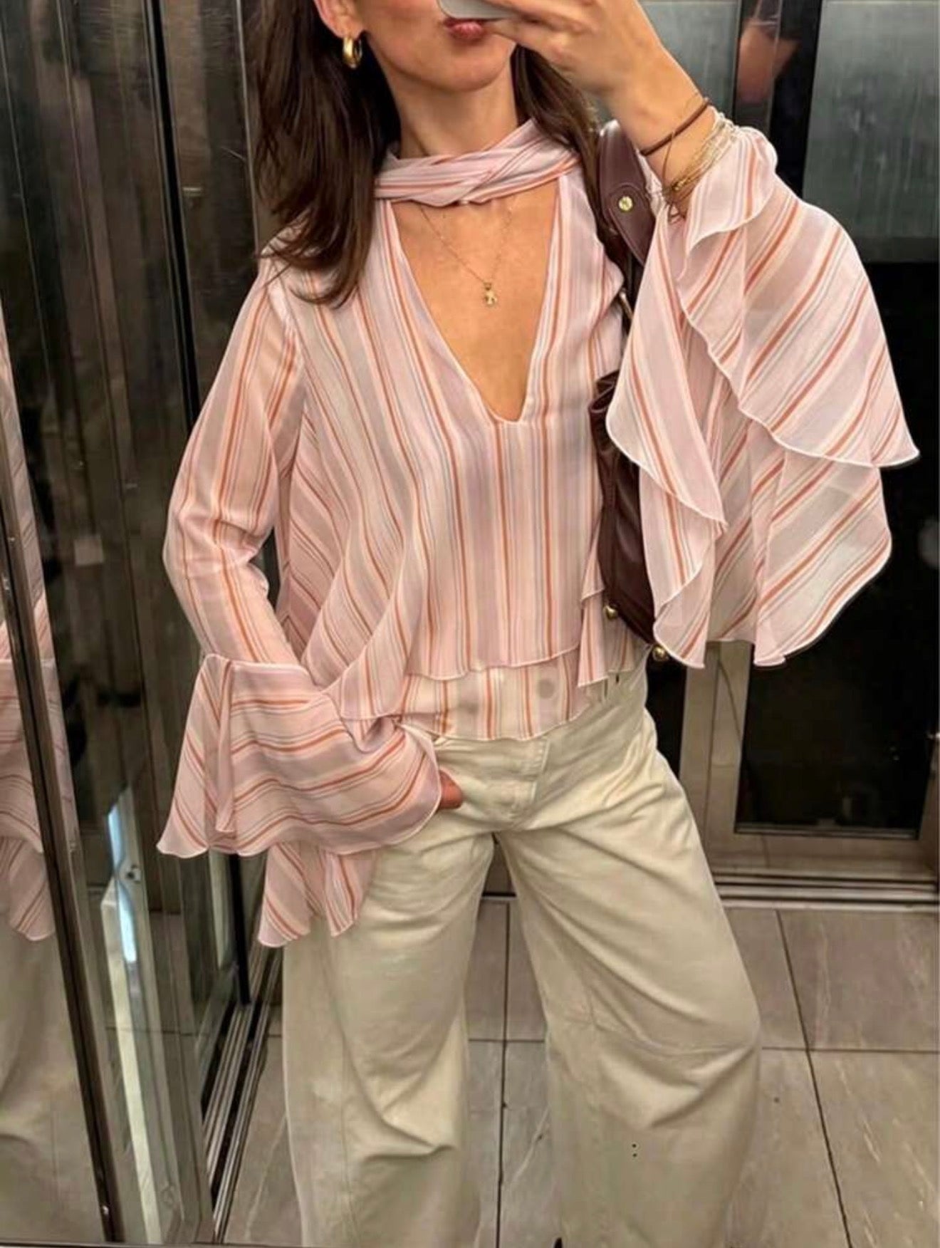 Rainbow Striped Blouse