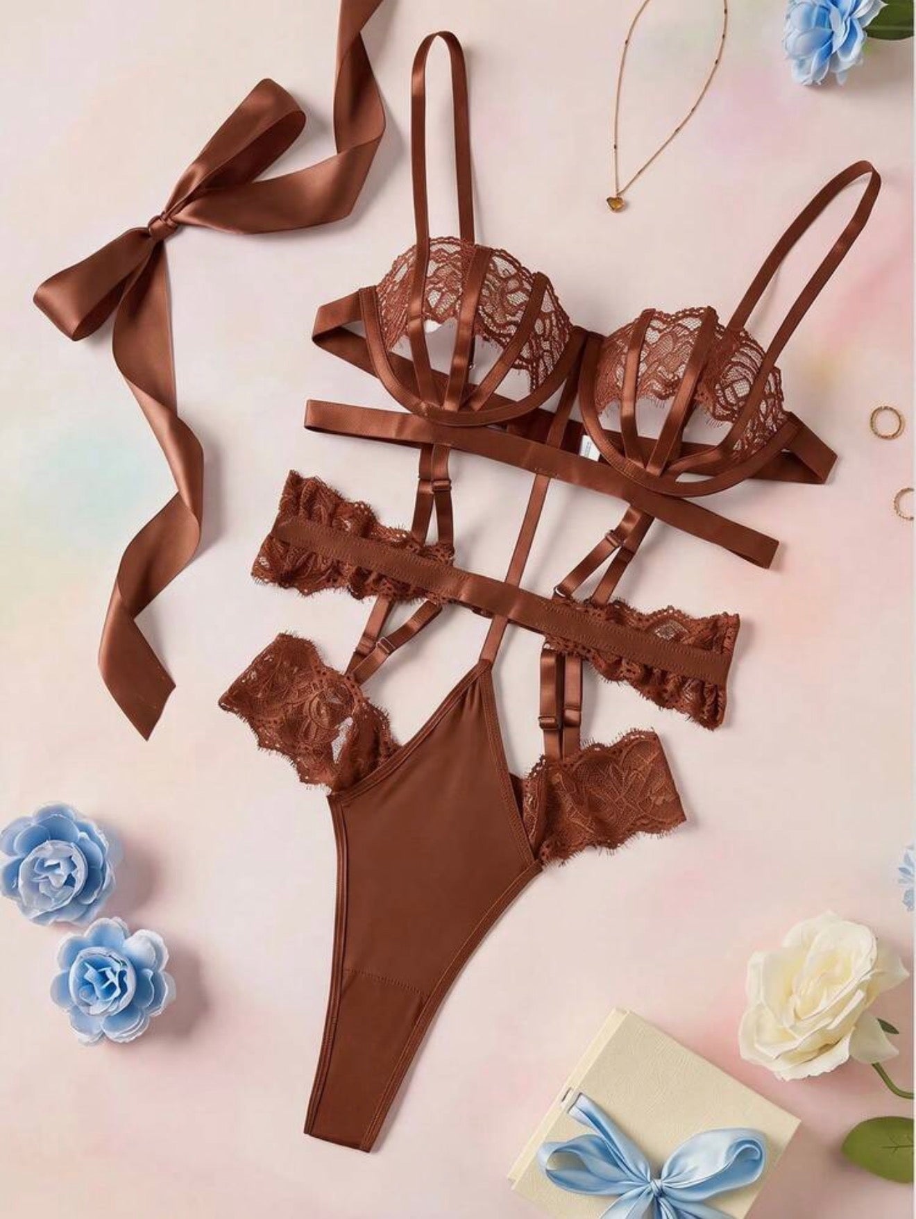 Contrast Lace Lingerie