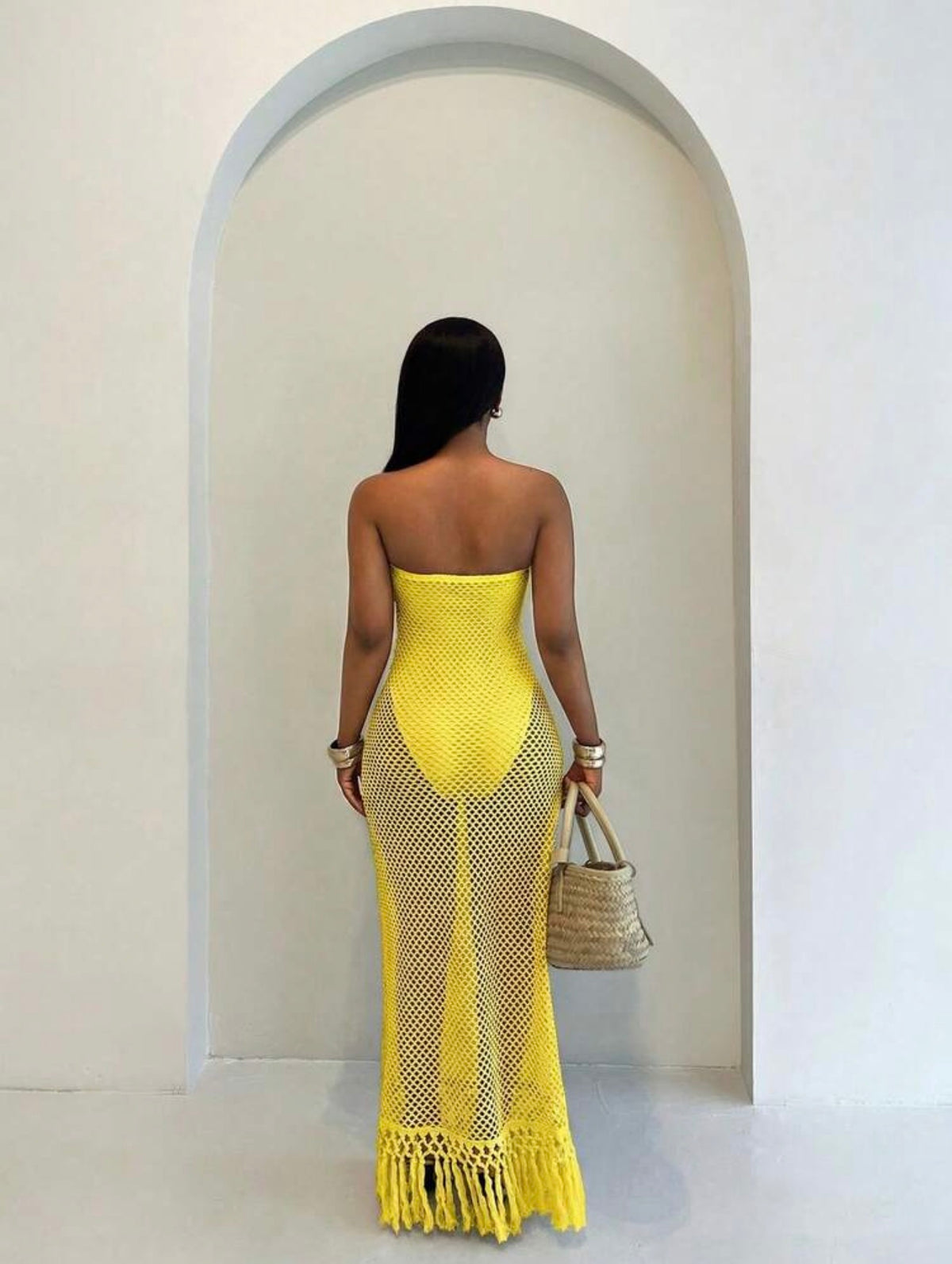 Mesh Strapless Dress