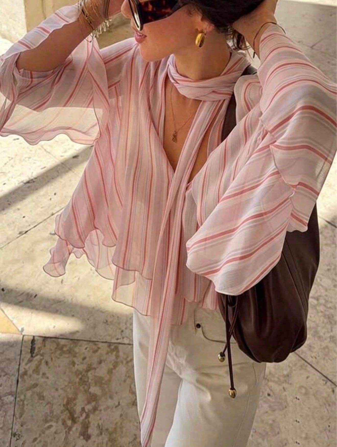 Rainbow Striped Blouse