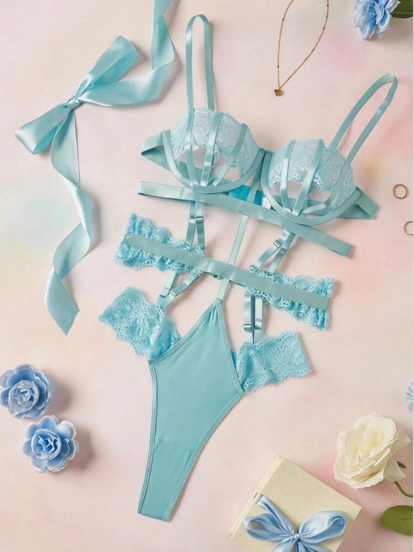 Contrast Lace Lingerie