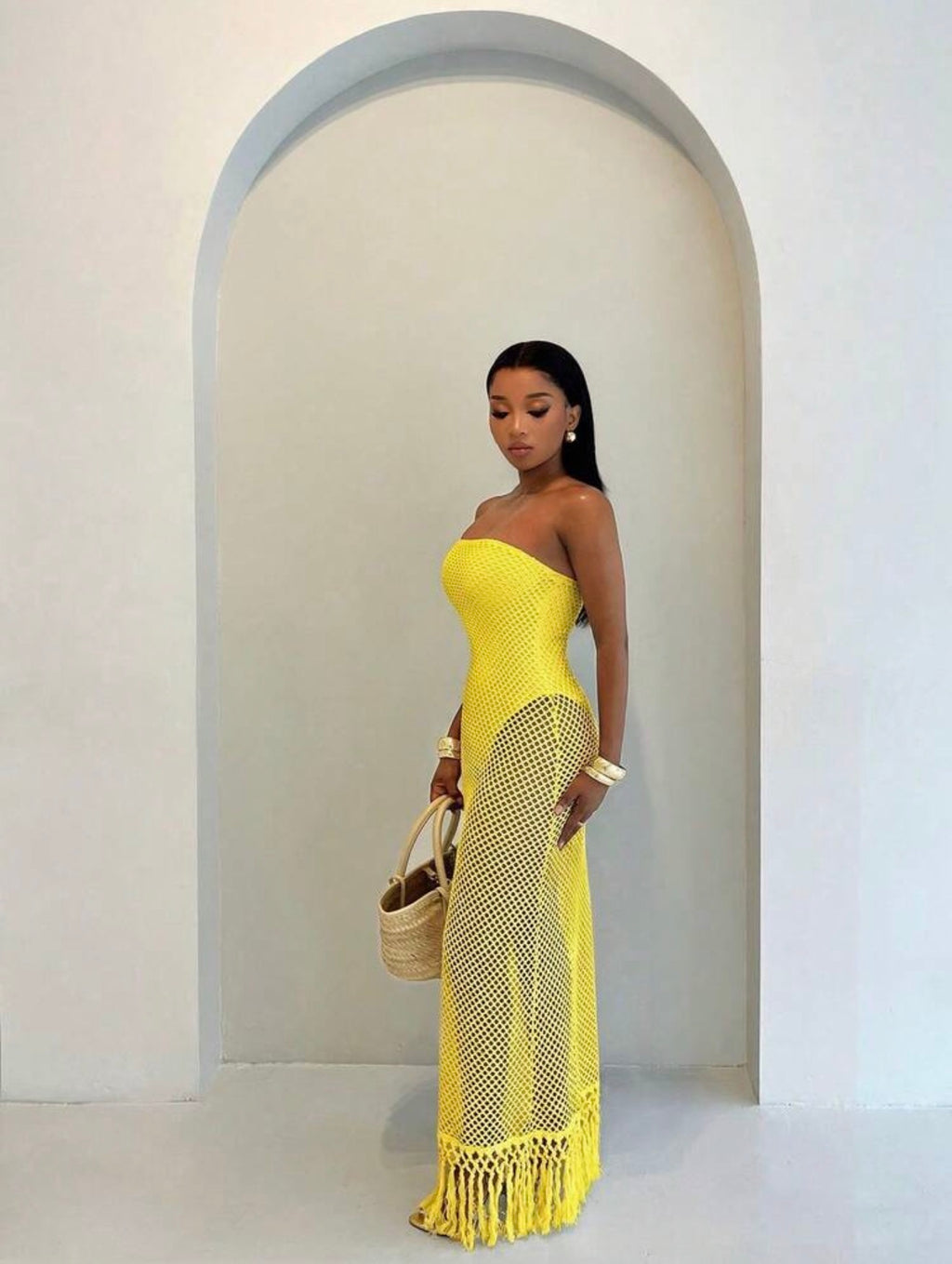 Mesh Strapless Dress