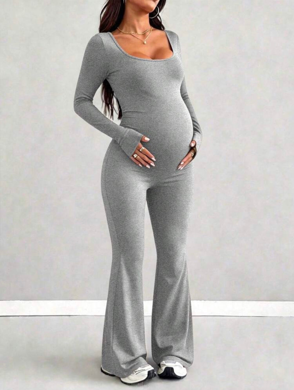 Maternity Long Sleeve Jumpsuit