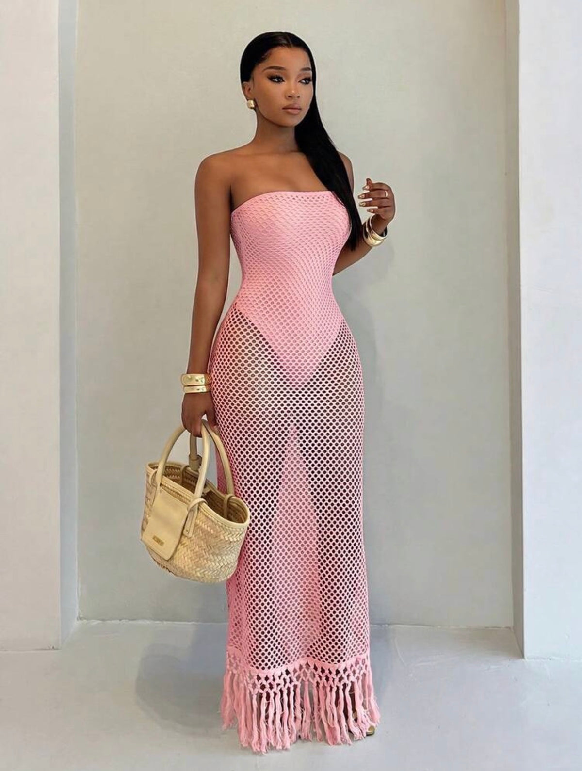 Mesh Strapless Dress