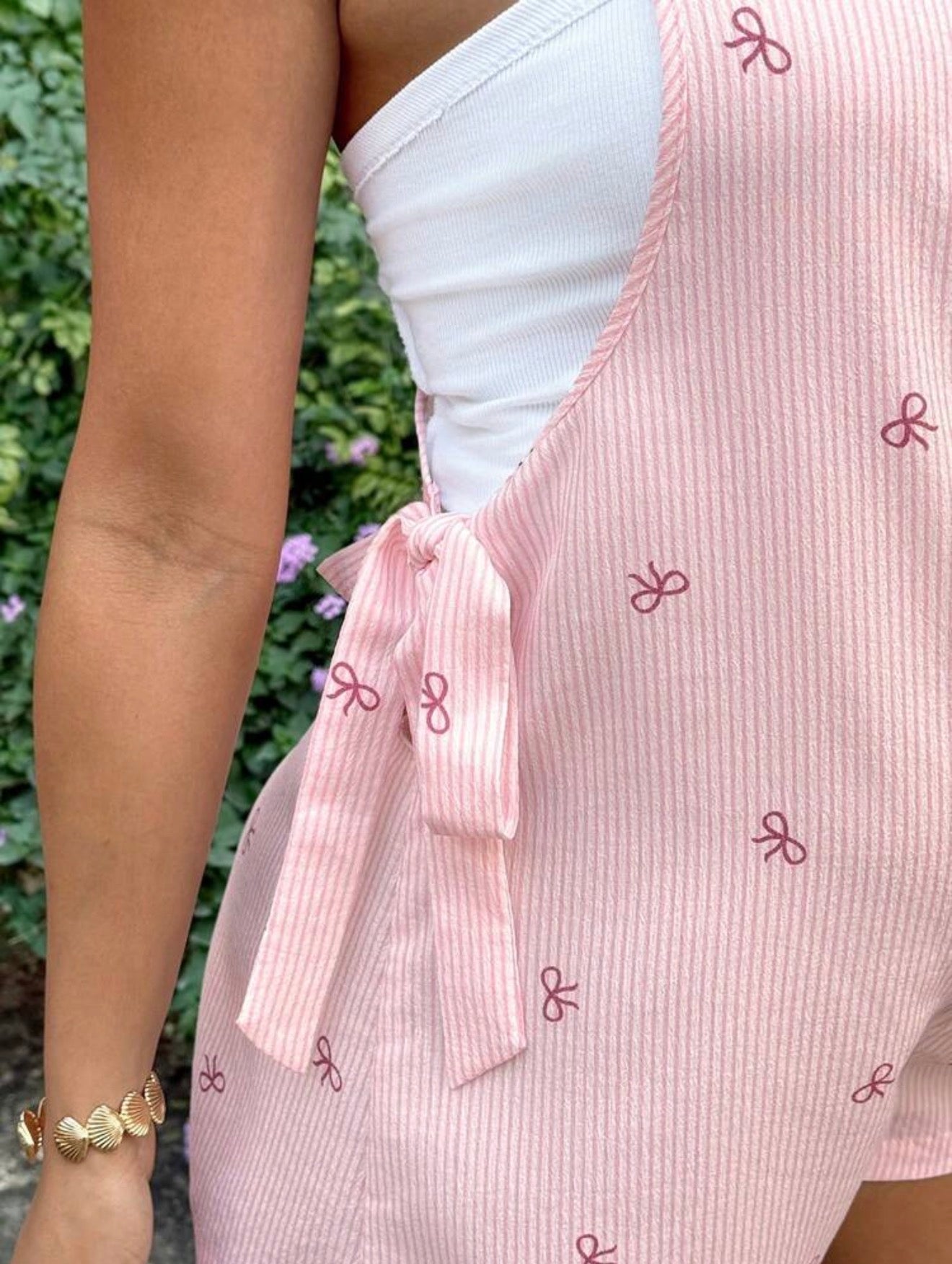 Bow Print Maternity Jumpsuit