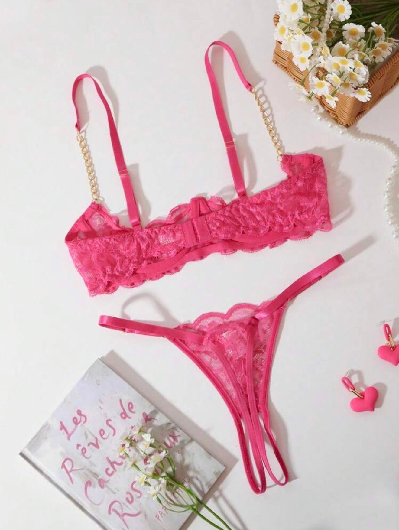 Half Bra Cup Lingerie Set