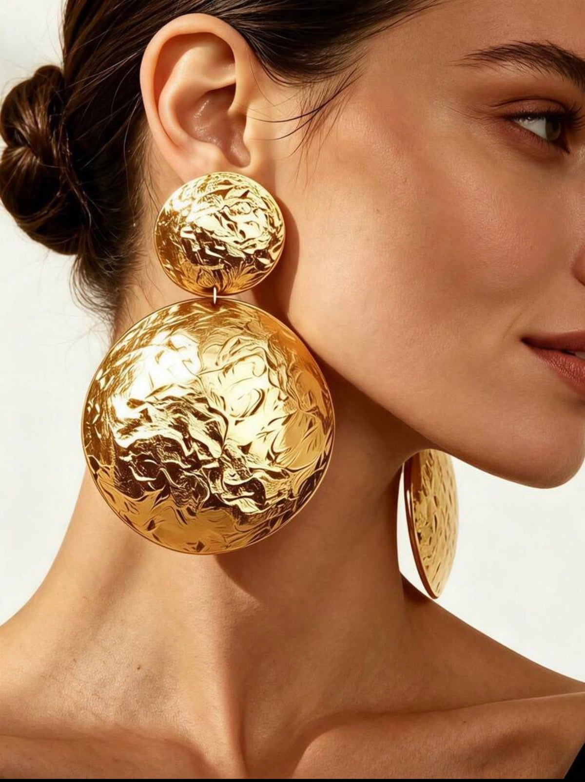 Round Disc Dangle Earrings